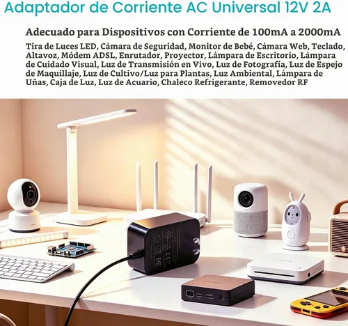 Vista 2 de Fuente de alimentación de 12V 2A Adaptador de CA de 12 voltios y 2 amperios