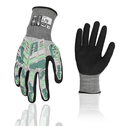 Vista 13 de Guantes de trabajo de seguridad Graloky, guantes de impacto para hombres y mujeres, guantes resistentes a cortes antideslizantes de trabajo pesado