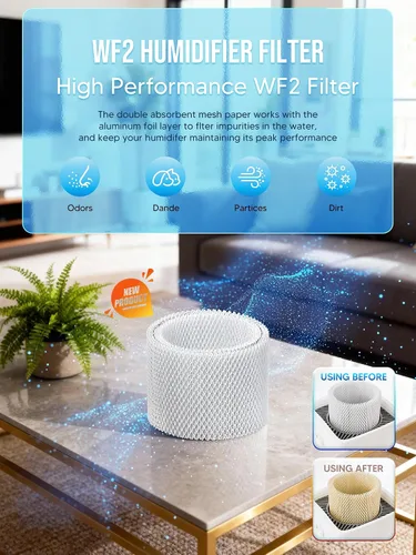 Vista 7 de WF2 - Filtro humidificador de repuesto para humidificadores Vicks V3500 V3100 V3600 V3900 V3700 VEV320 y Kaz 3020 Cool Mist Humidificadores Pack de 4