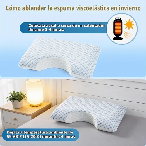 Vista 5 de USlixury Almohadas para dormir de lado para adultos, almohada curvada