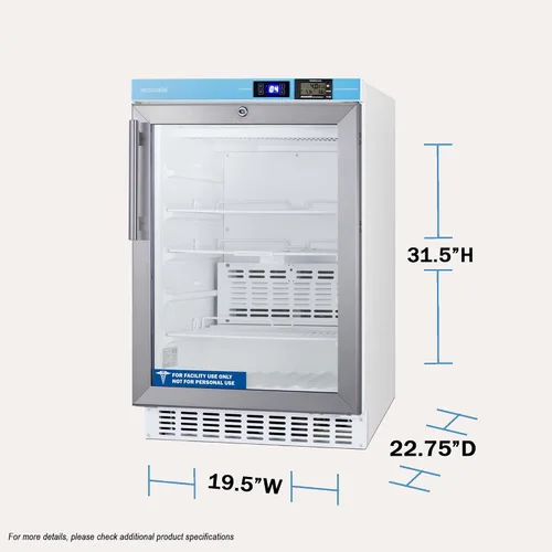 Vista 3 de Accucold ACR46GL - Refrigerador médico de 2.65 pies cúbicos, puerta