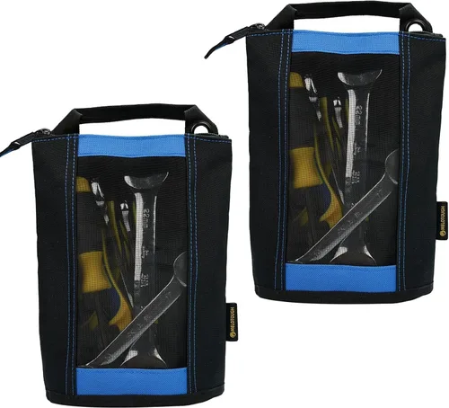 Vista 12 de MELOTOUGH Bolsa de sujetadores pequeña con cremallera, bolsa de herramientas de lona con cremallera, bolsa de utilidad con ventana de malla
