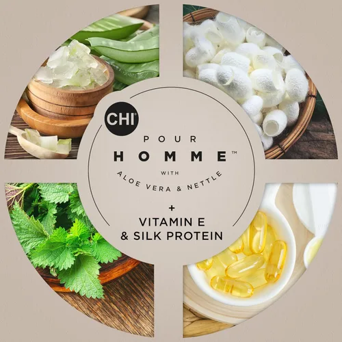Vista 6 de CHI Pour Homme Gel de peinado Maximum Hold para hombres, gel para el cabello de larga duración, sin descamación para un control fuerte, textura