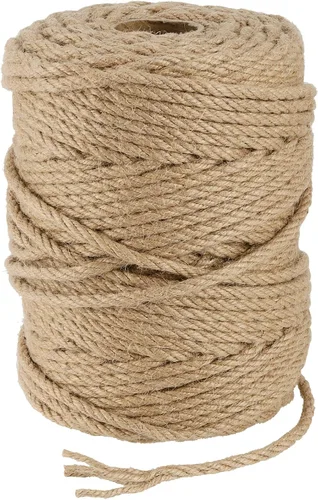 Vista 5 de JOIKIT Cuerda de yute trenzada natural de 0.197 in y 492 pies, cuerda de cáñamo trenzada para manualidades, jardinería, agrupación, decoración