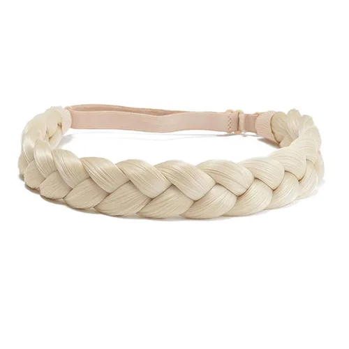 Vista 15 de Diadema trenzada para mujer, 3 hebras, banda trenzada gruesa Estilo rápido, aspecto natural, ajuste elástico suave, sensación ligera, sujeción