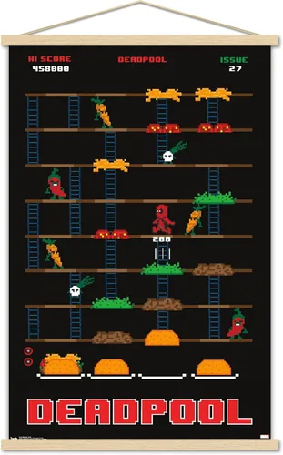 Vista 16 de Trends International Marvel Comics Deadpool - Póster de pared de juego, 22.4 pulgadas de largo x 14.7 pulgadas, versión enmarcada de madera