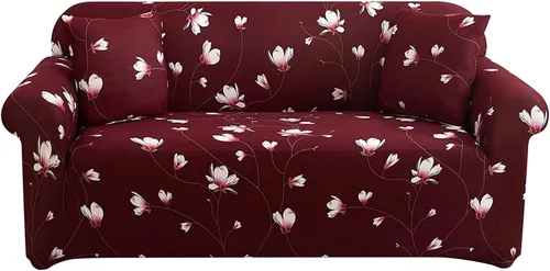 Vista 12 de HOOBUY Funda de sofá estampada, Funda elástica para sillón, funda de sofá biplaza con patrones para sillón con cojines de 2 plazas, Juego de sofá Bd