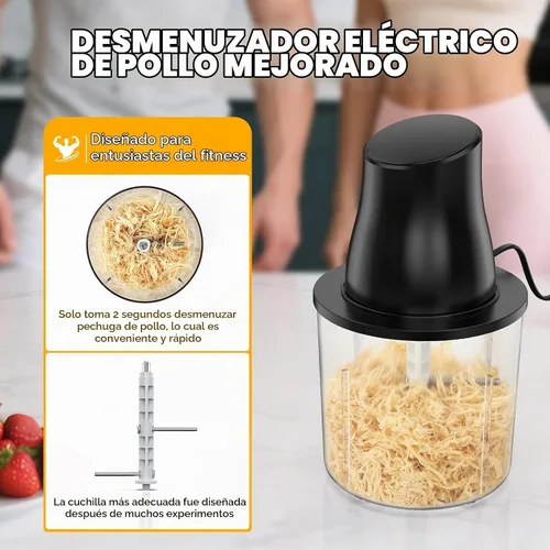 Vista 3 de Herramienta Eléctrica Trituradora de Pollo: Trituradora de Carne Multifuncional de 250W con Presión para Operar de Gran Capacidad - Trituradora