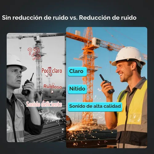 Vista 7 de Retevis MateTalk B4 Walkie Talkies con micrófono de hombro impermeable (paquete de 4) FRS Two Way Radios Noise Cancelling for Construction Site