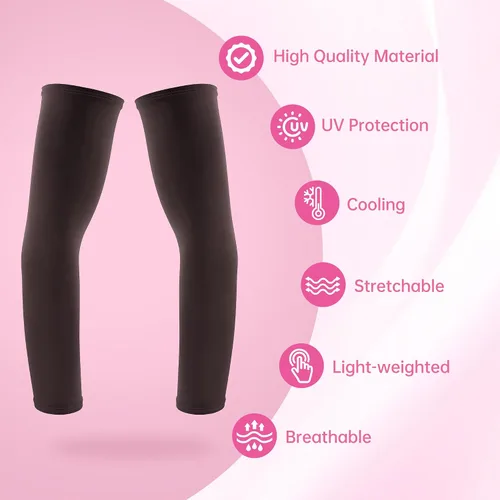 Vista 4 de Chrontier - Manga de brazo completo para hombres y mujeres, mangas refrescantes para brazos, protección UV, compresión, sol, ciclismo, correr, golf