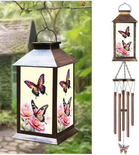 Vista 12 de JOBOSI Ramo de la madre, carillón de viento conmemorativo con tubo negro, regalos decorativos, adecuado para interiores y exteriores, perfecto