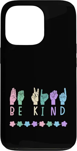 Vista 10 de Sign Language Be Kind Kindness ASL Pastel Pink Purple Blue Case for iPhone 16