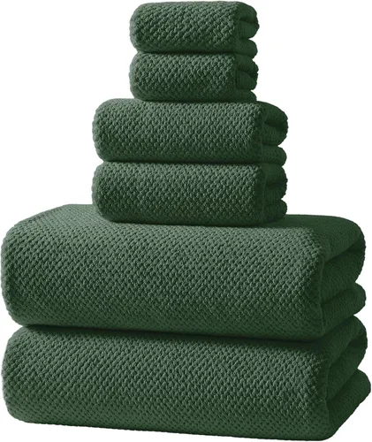Vista 16 de REDKISS Juego de toallas de baño de 6 piezas, 2 paños de baño, 2 toallas de mano, 2 toallas de baño, forro polar coral ultra fibra, súper