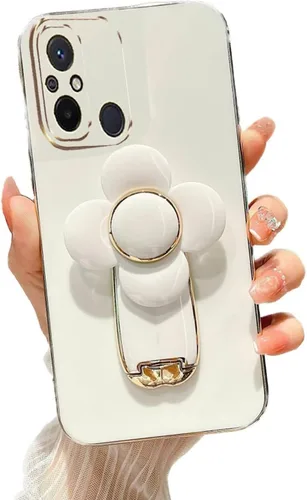 Vista 72 de Miagon - Funda con soporte para Xiaomi Redmi A1, galvanizado suave TPU protector delgado a prueba de golpes con molinete giratorio soporte de flores