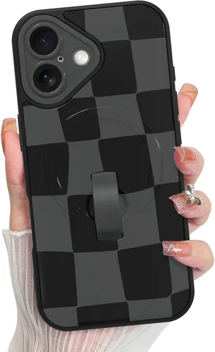 Vista 187 de KANGHAR Compatible con iPhone 17 Pro Case Spot Pattern - Negro Mancha rosada negra
