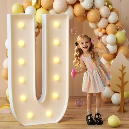 Vista 77 de imprsv Letras con luz para marquesina, letras de mosaico de 3 pies de alto con luz para decoración de baby shower, graduación, grandes