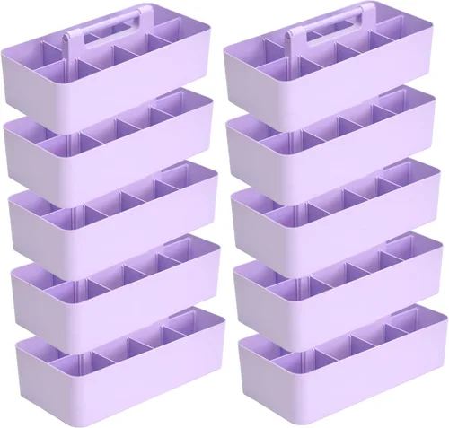 Vista 19 de Cesta grande portátil, divisores DIY, 8 compartimentos, organizador para suministros escolares, de oficina, para el hogar y negocios, cesta portátil