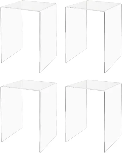 Vista 38 de Marketing Holders Plataforma elevadora de acrílico transparente Pantalla cuadrada de 3 pulgadas de ancho de 3 lados Encimería Escaparate