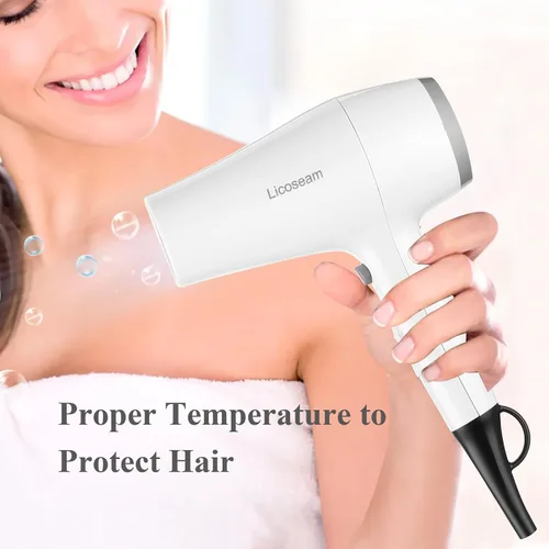 Vista 7 de Secador de pelo compacto 1875W con difusor y concentrador, color blanco Tamaño compacto con difusor para realzar rizos u ondas naturales.