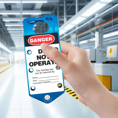 Vista 5 de Lockout Tagout Hasp 5 Pack 6 Agujero Diseño Seguridad Hebilla de Aluminio Bloqueo Azul