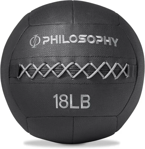 Vista 11 de Philosophy Gym Bola medicinal con peso de carcasa suave con agarre antideslizante