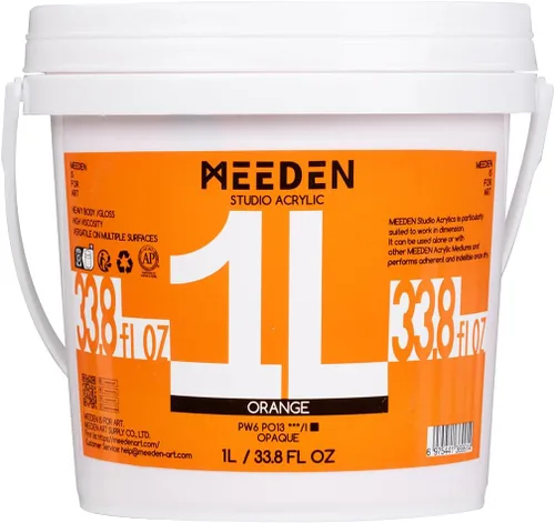 Vista 35 de MEEDEN Juego de pintura acrílica: 1L/33.8 oz x 12 colores pinturas acrílicas grandes a granel - Pinturas artísticas brillantes de cuerpo pesado