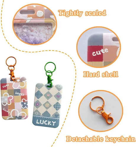 Vista 3 de Soporte para tarjetas fotográficas Kpop, 2 unidades, llavero de dibujos animados, soporte para tarjetas de fotos, lindo soporte para tarjetas