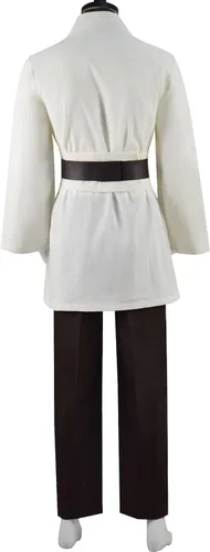 Vista 5 de Sampepa Disfraz de túnica de Halloween para hombre, disfraz de túnica con capucha, uniforme de caballero, cosplay, conjunto completo