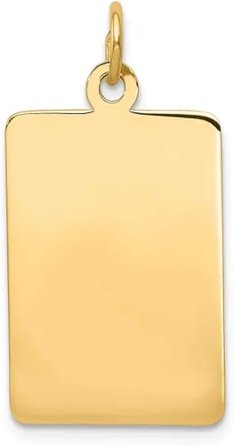 Vista 7 de Collar de oro amarillo de 14 quilates, calibre .013, rectangular, con dije de disco grabable, joyería fina para mujeres, regalos para ella, Oro