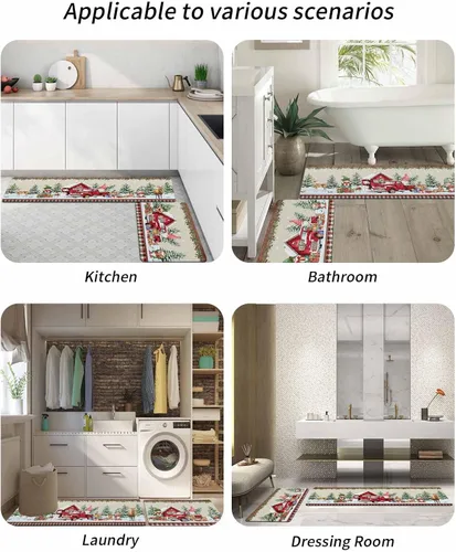 Vista 6 de Tapete de baño con diseño de muñeco de nieve para bañera, antideslizante, de secado rápido y absorbente, de tierra de diatomeas, fregadero