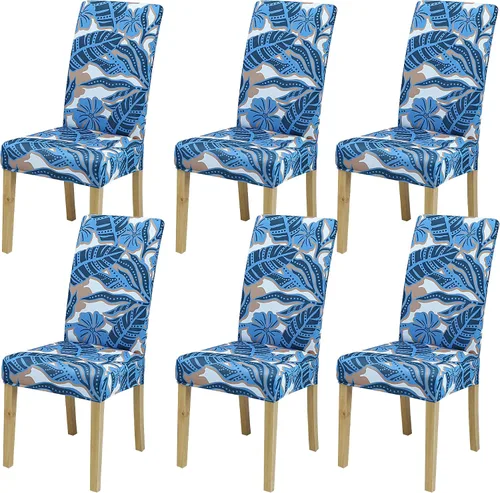Vista 73 de Fundas para Sillas de Comedor, Juego de Fundas para Sillas de Comedor de 4 Piezas, Fundas Elásticas para Sillas de Cocina, Fundas para Sillas