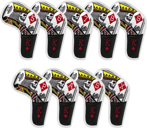 Vista 10 de Fundas para palos de golf, cubierta de piloto de diamante de póquer, cubierta de madera de Fariway, 3 cubiertas híbridas de madera, cubierta