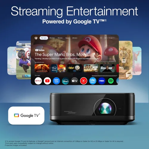 Vista 5 de Epson Lifestudio Pop Plus 4K PRO-UHD - Proyector personal de estilo de vida, 700 lúmenes de color y brillo blanco, sonido por Bose, Google TV, motor