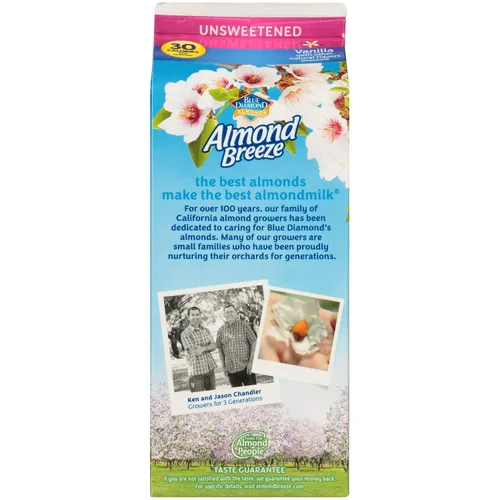 Vista 8 de BLUE DIAMOND Leche de almendra de vainilla sin azúcar, 0.5 GL