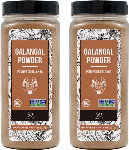 Vista 10 de Soeos Rodajas de Galangal 6 Onzas, Verificado Sin OMG, Kosher, Gran Galangal - Alpinia Galanga, Perfecto para Sopas Tom Yum y Tom Kha, Producto