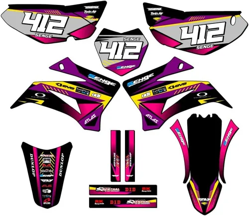Vista 12 de TTR 125 SURGE 2008-2025 Kit de base gráfica Senge negro compatible con Yamaha