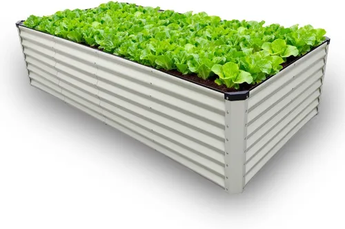 Vista 23 de GARDMAX 2x2x1FT Galvanized Round Raised Garden Bed Kit, Metal Planter Boxes Outdoor with Easy Assembly, Large Garden Bed for Vegetables, Fruits