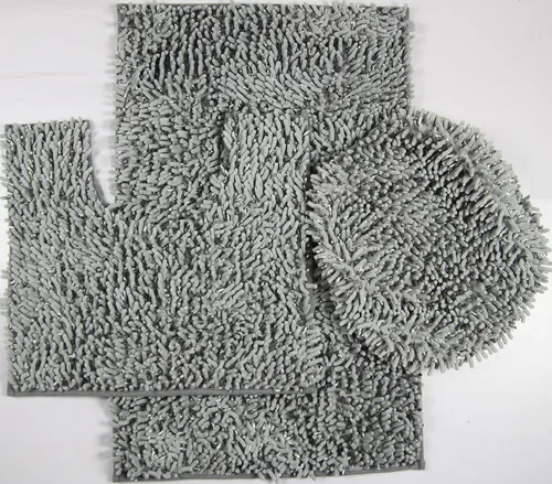 Vista 3 de BH Home & Linen Juego de 3 tapetes de baño de microfibra mixta de felpilla ultra brillante ultra suave, tapete grande de 19.5 x 31 pulgadas, tapete