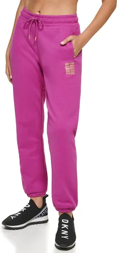 Vista 3 de DKNY Pantalón deportivo de forro polar con bolsillos para mujer