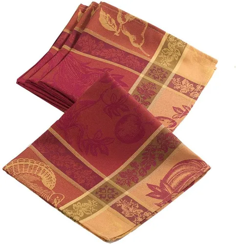 Vista 4 de Mantel de cena con diseño jacquard de Acción de Gracias en colores otoñales naranjas, 72 x 120 pulgadas, rectangular