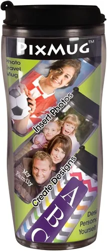 Vista 8 de Taza + etiqueta de bolsa = combo de regalo de bricolaje: crea tu propia taza de viaje personalizada con foto y etiqueta de equipaje, inserta tus