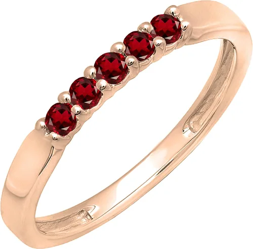 Vista 66 de Dazzlingrock Collection Anillo de boda redondo de 5 piedras preciosas o diamantes para mujer en oro macizo de 10 K/14 K/18 K