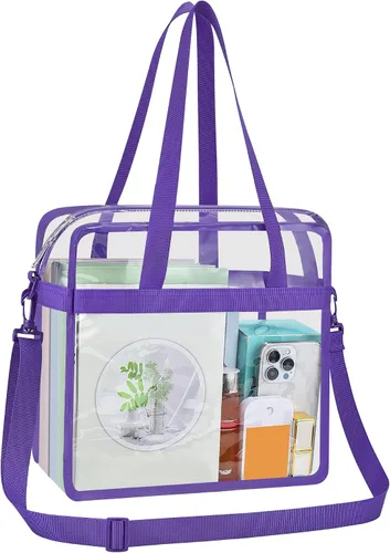 Vista 17 de USPECLARE Clear Tote Bag for Stadium Events, 12x6x12 Transparent Stadium Bag for Work, Sports Games,Gym，Concerts