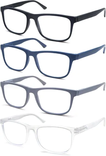 Vista 10 de Gafas de lectura negras mate para hombre, grandes y grandes, grandes y anchas, +0.50, con aumento ligero, cabeza grande, cara grande