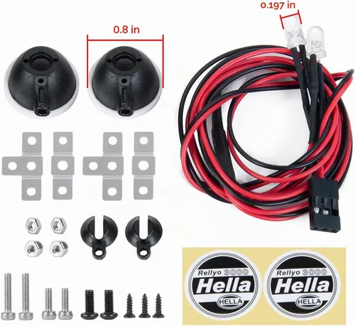 Vista 2 de Que-T - 2 focos redondos para 1: 10 RC Trx4 TRX6 SCX10 90046 RC Car