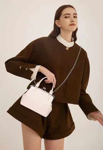 Vista 2 de GM LIKKIE Kiss Lock - Monederos y bolsos, bolsos de mano de piel sintética vintage para mujer, bolso de noche con asa superior