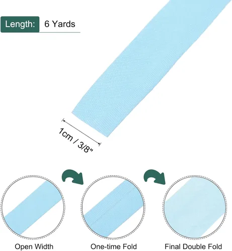Vista 148 de MECCANIXITY Cinta al bies de doble pliegue de 1/2 pulgada de poliéster continuo a granel para costura, costura, dobladillo, encuadernación y Beige