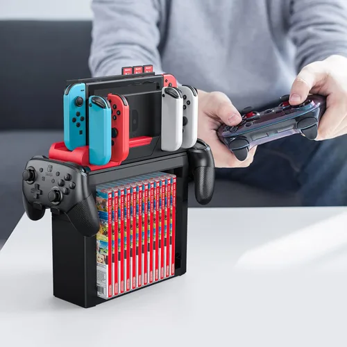 Vista 7 de MANMUVIMO Switch - Soporte de carga para almacenamiento de juegos, interruptor de muelle de TV, interruptor de cargador de juegos, kit de soporte