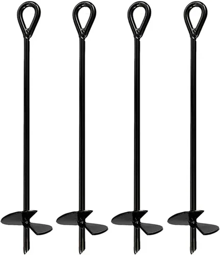 Vista 11 de Anclaje de tierra de 30 pulgadas resistente, 1 paquete 30 pulgadas - negro