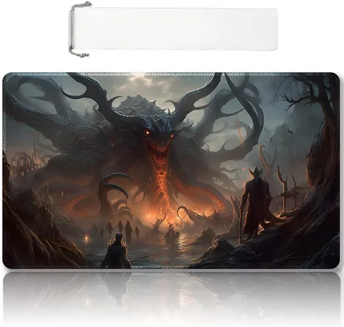 Vista 42 de DAUXID Tapete de Juego MTG Cosido Premium con Zonas y Respaldo de Goma Antideslizante, Tapete de Juego TCG para MTG y Otros Juegos de Cartas, Diseño
